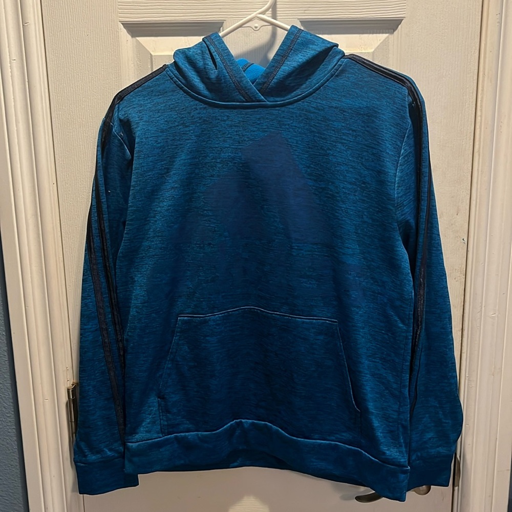 Boys adidas blue hooded sweatshirt